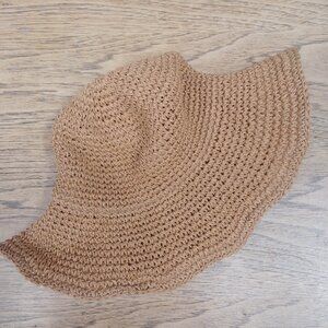 100% paper straw floppy summer sun hat wire brim